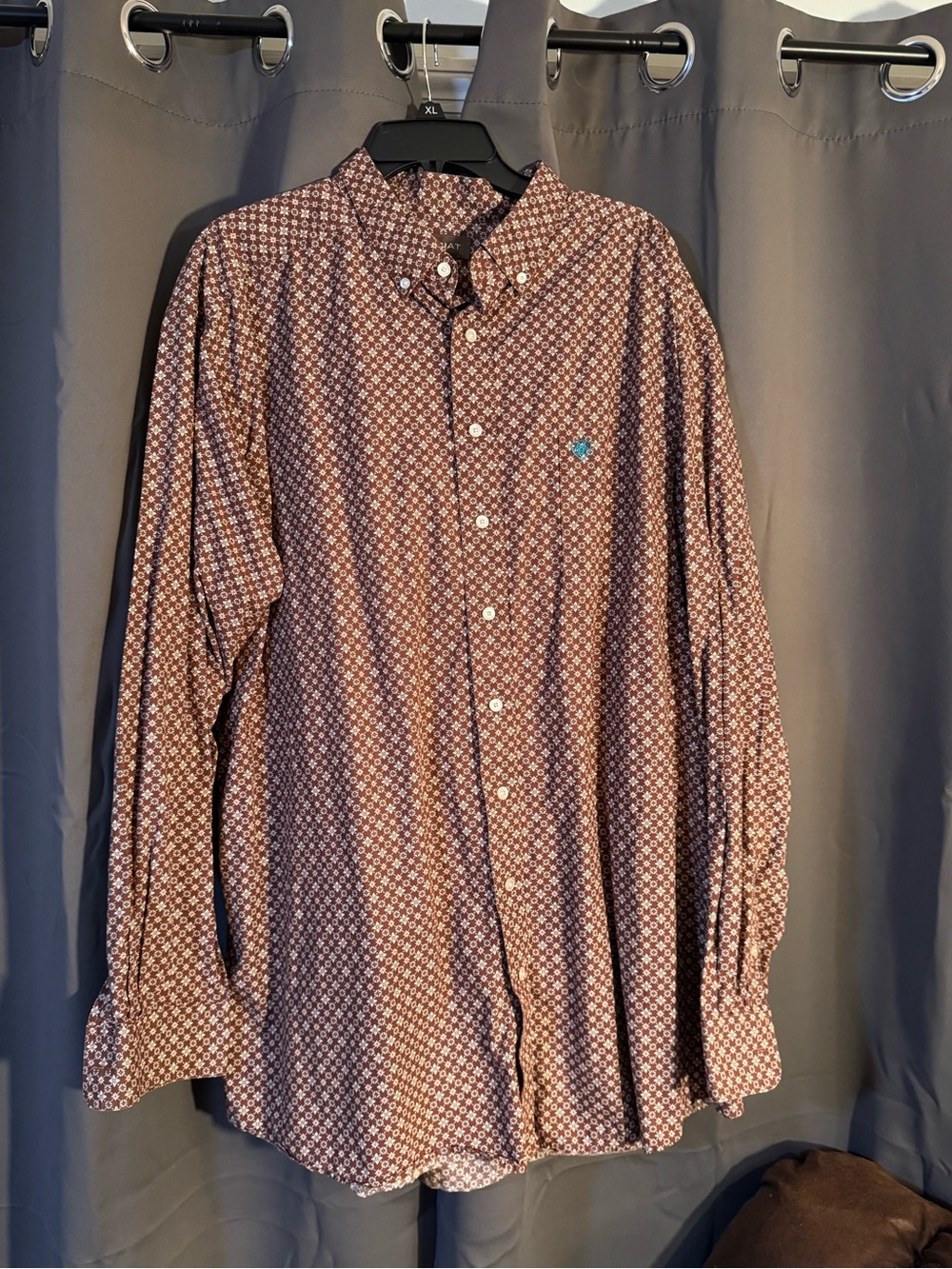 Ariat Men's Burgundy Geo Print Button-Down Shirt